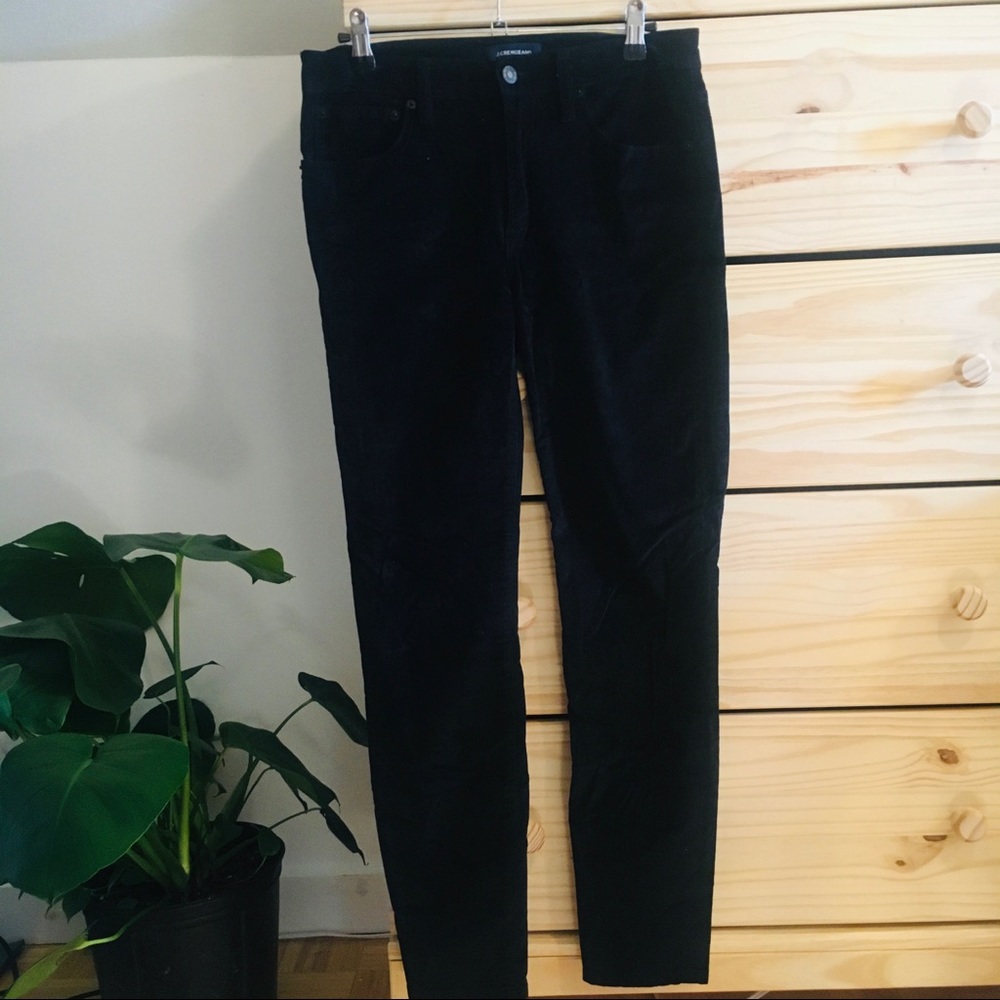 J Crew black corduroy/velvet skinny pants